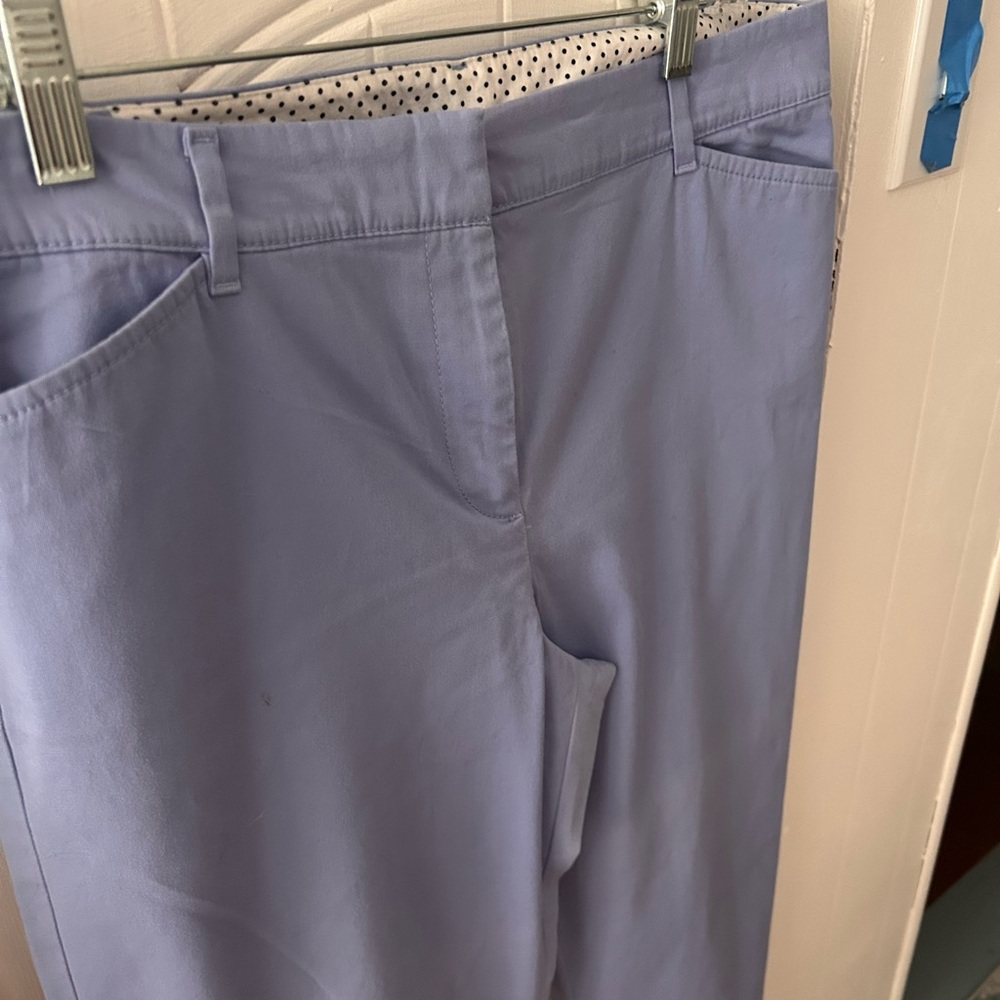 NWOT TALBOTS Straight-Leg Pants, Light Blue with Zipper Front, Belt Loops, pkts - Picture 2 of 8